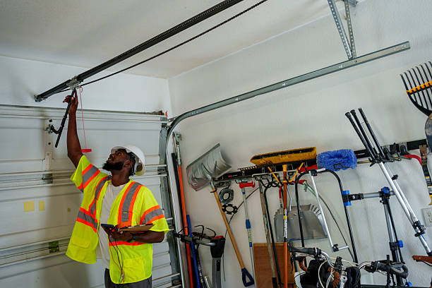 Professional Garage Door Panel Replacement technician working in Garden Ridge, TX